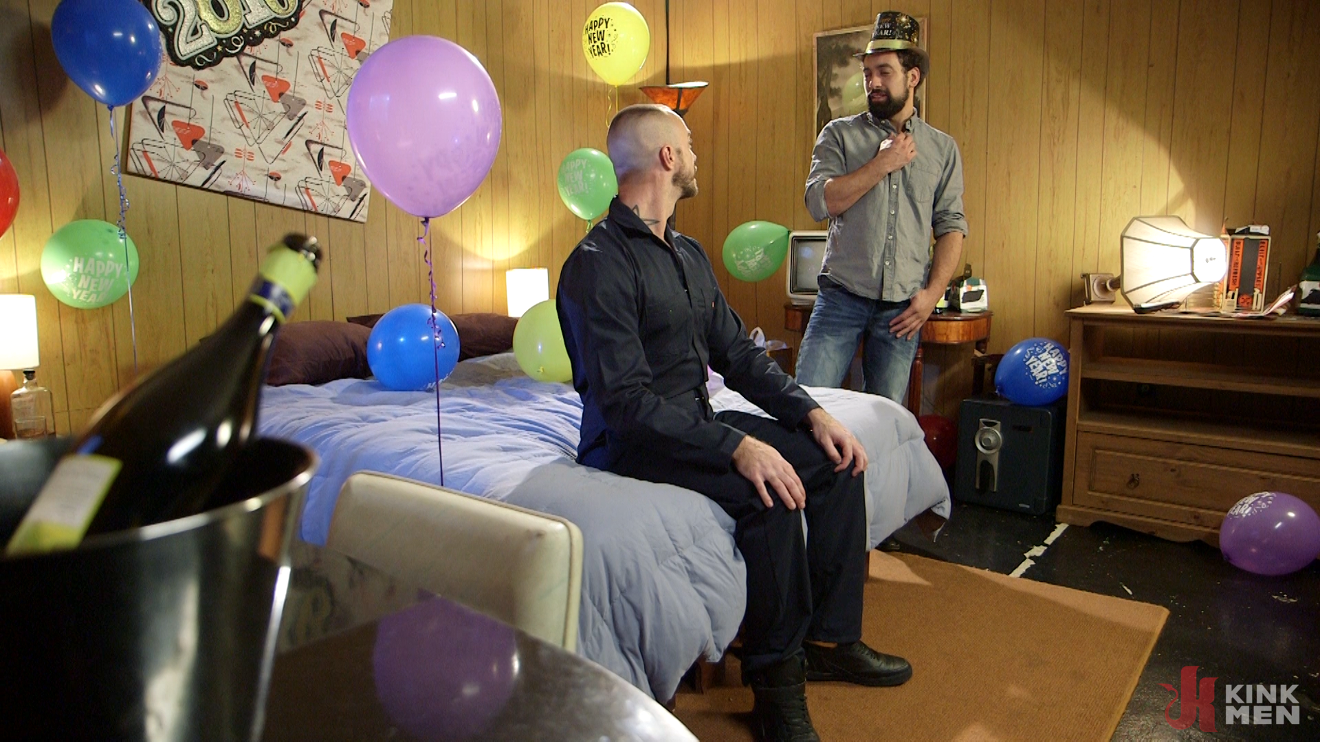 Photo number 1 from DJ is Ringing in the New Year with Relentless Edging & Ass to Mouth! shot for KinkMen Classics on Kink.com. Featuring DJ and Jessie Colter in hardcore BDSM & Fetish porn.