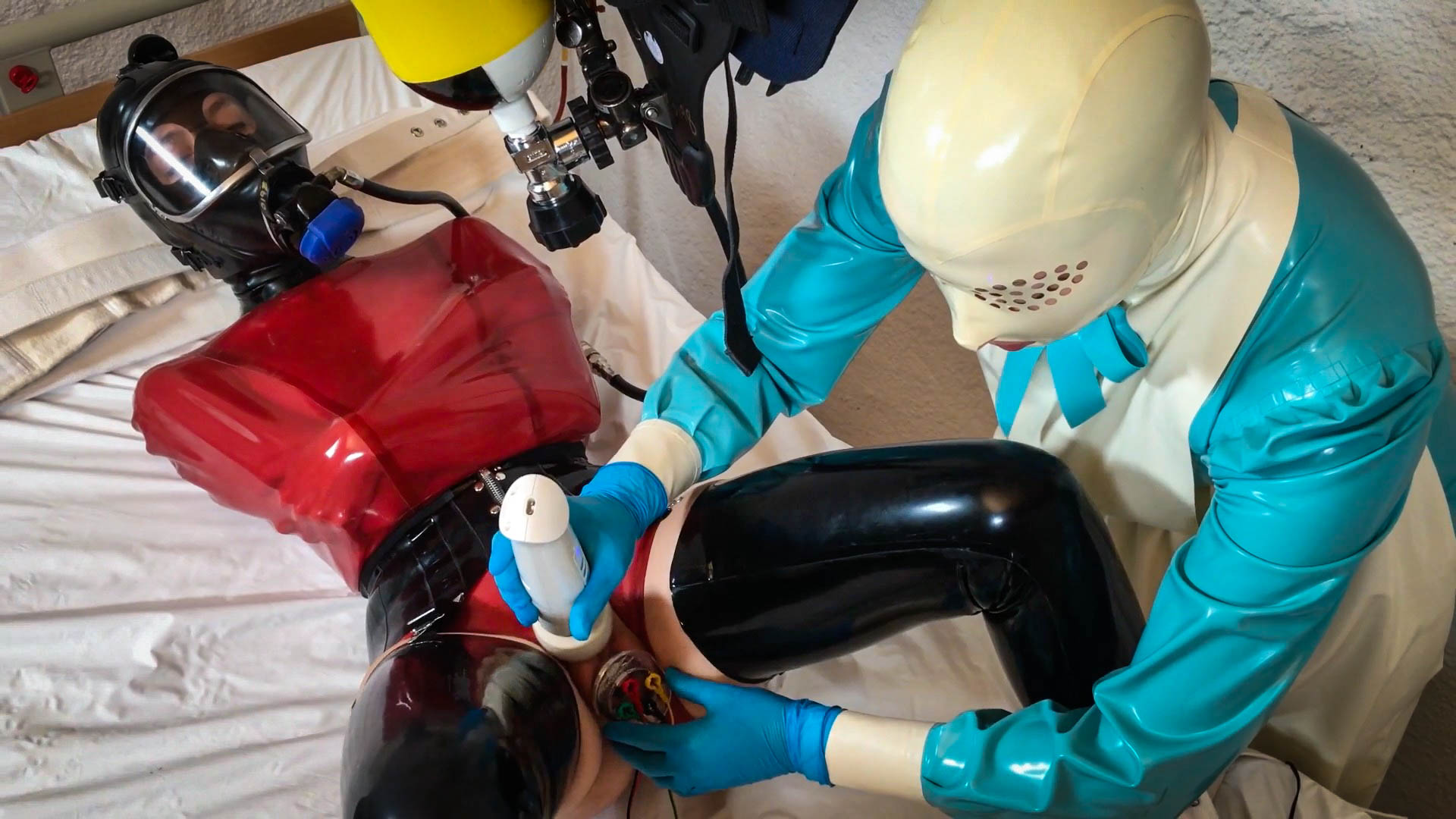 Photo number 21 from Rubber Electro Clinic shot for Bondage Liberation on Kink.com. Featuring Elise Graves and Anna Rose in hardcore BDSM & Fetish porn.