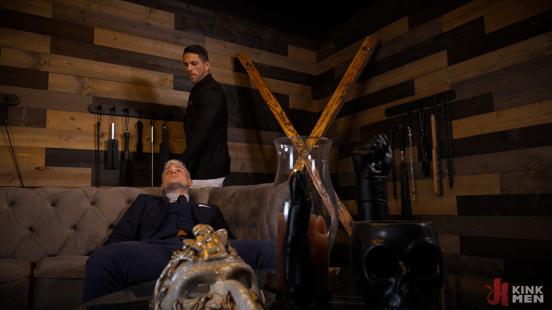 Photo number 3 from American Sicko Part 1: Introduction to the Psycho shot for KinkMen Series on Kink.com. Featuring Roman Todd and Andrew Connor in hardcore BDSM & Fetish porn.