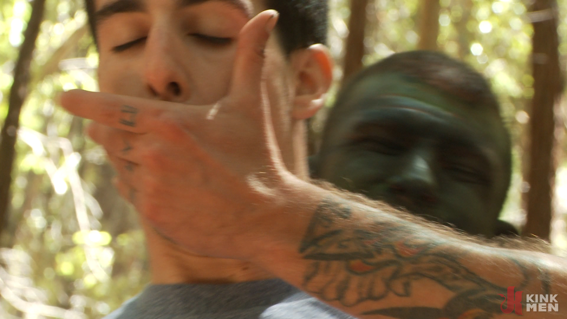 Photo number 3 from The Cabin Series #4 - Bound and Fucked in the Woods shot for KinkMen Classics on Kink.com. Featuring Morgan Black, Ricky Sinz and Tyler Alexander in hardcore BDSM & Fetish porn.