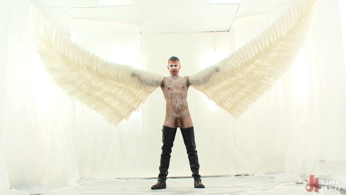 Photo number 39 from Wings of Desire - A Bound Gods Feature Presentation shot for KinkMen Classics on Kink.com. Featuring Hayden Richards and Tanner Wayne in hardcore BDSM & Fetish porn.