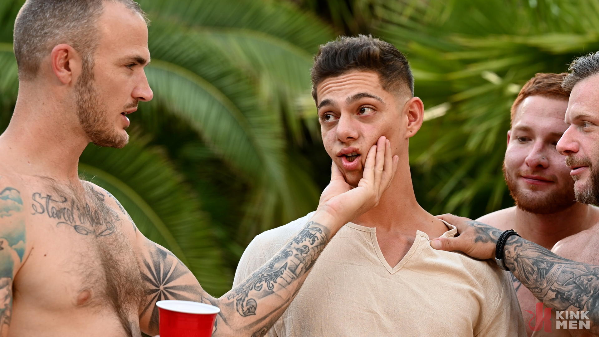 Photo number 1 from The Party Favor:  Benvi Offers Up His Holes For Unruly Gangbangers shot for Taken Rough on Kink.com. Featuring Benvi, Brian Bonds, Christian Wilde, Gunnar Stone and Jeremiah Cruze in hardcore BDSM & Fetish porn.