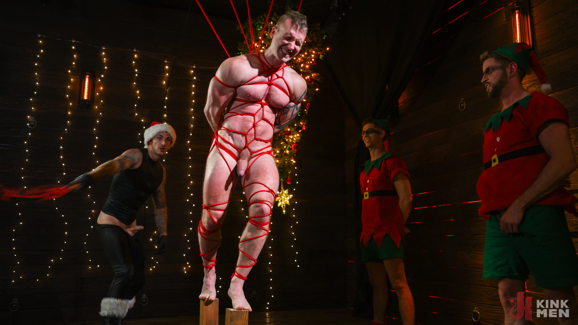 Photo number 32 from A Gift For My Stepfather: Master Santa Christian Wilde and his Elves make Baxxx’s Dreams Cum True shot for Bound Gods on Kink.com. Featuring Baxxx, Christian Wilde and Johnny Ford in hardcore BDSM & Fetish porn.