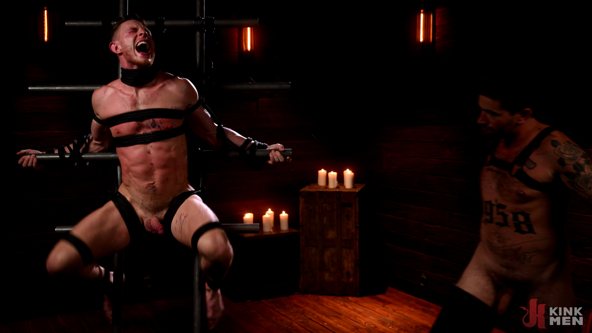 Photo number 22 from Dungeon Damage: Chris Damned and Damaged Bttm shot for Bound Gods on Kink.com. Featuring Chris Damned and Damaged Bttm in hardcore BDSM & Fetish porn.