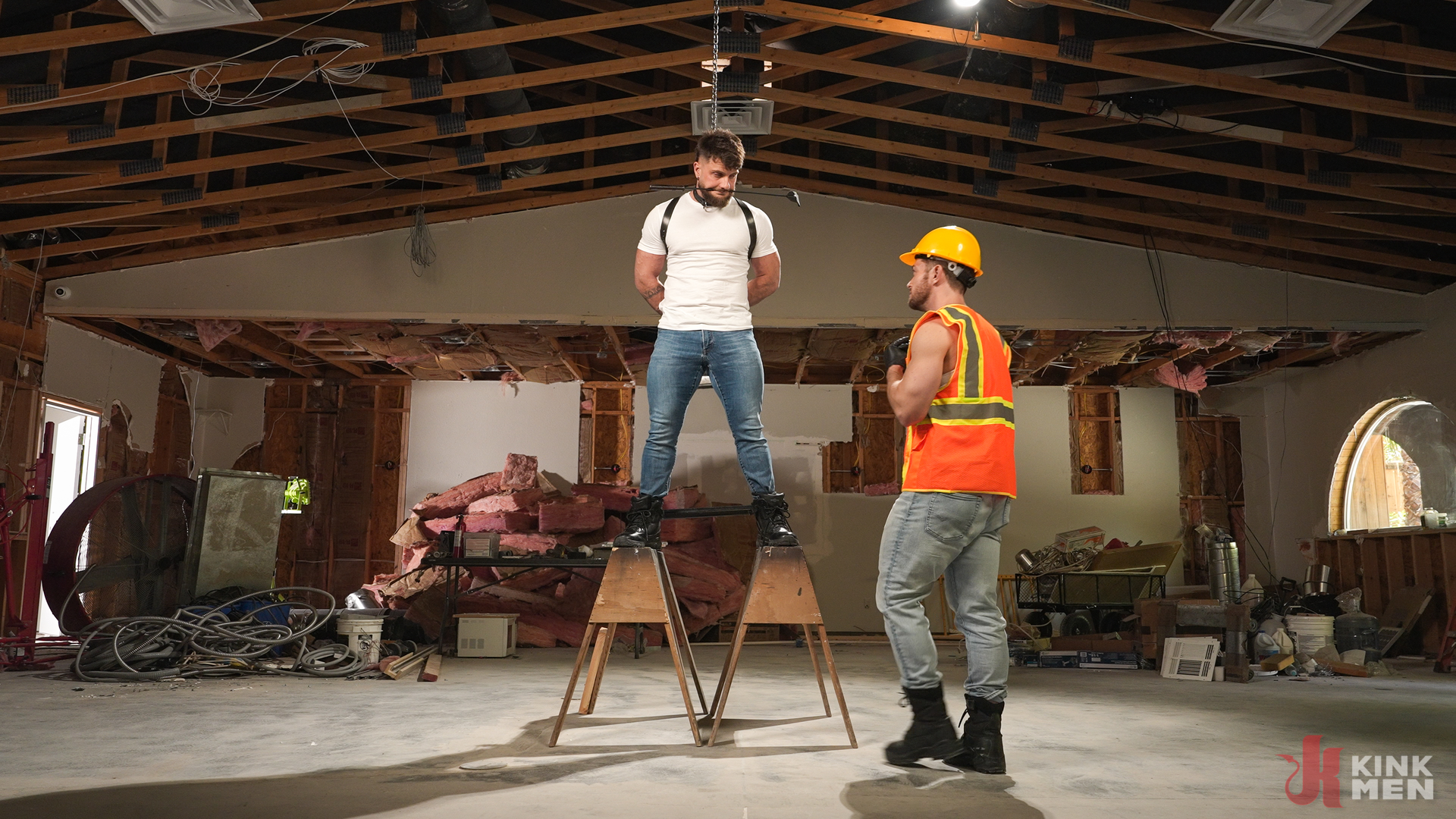 Photo number 1 from Men at Work shot for Bound Gods on Kink.com. Featuring Heath Halo and Johnny Donovan in hardcore BDSM & Fetish porn.