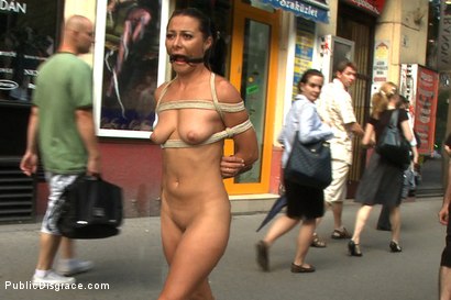 Photo number 1 from World Famous Dominatrix Down on her Knees Crawling Naked Through the Streets of Europe shot for Public Disgrace on Kink.com. Featuring James Deen and Sandra Romain in hardcore BDSM & Fetish porn.