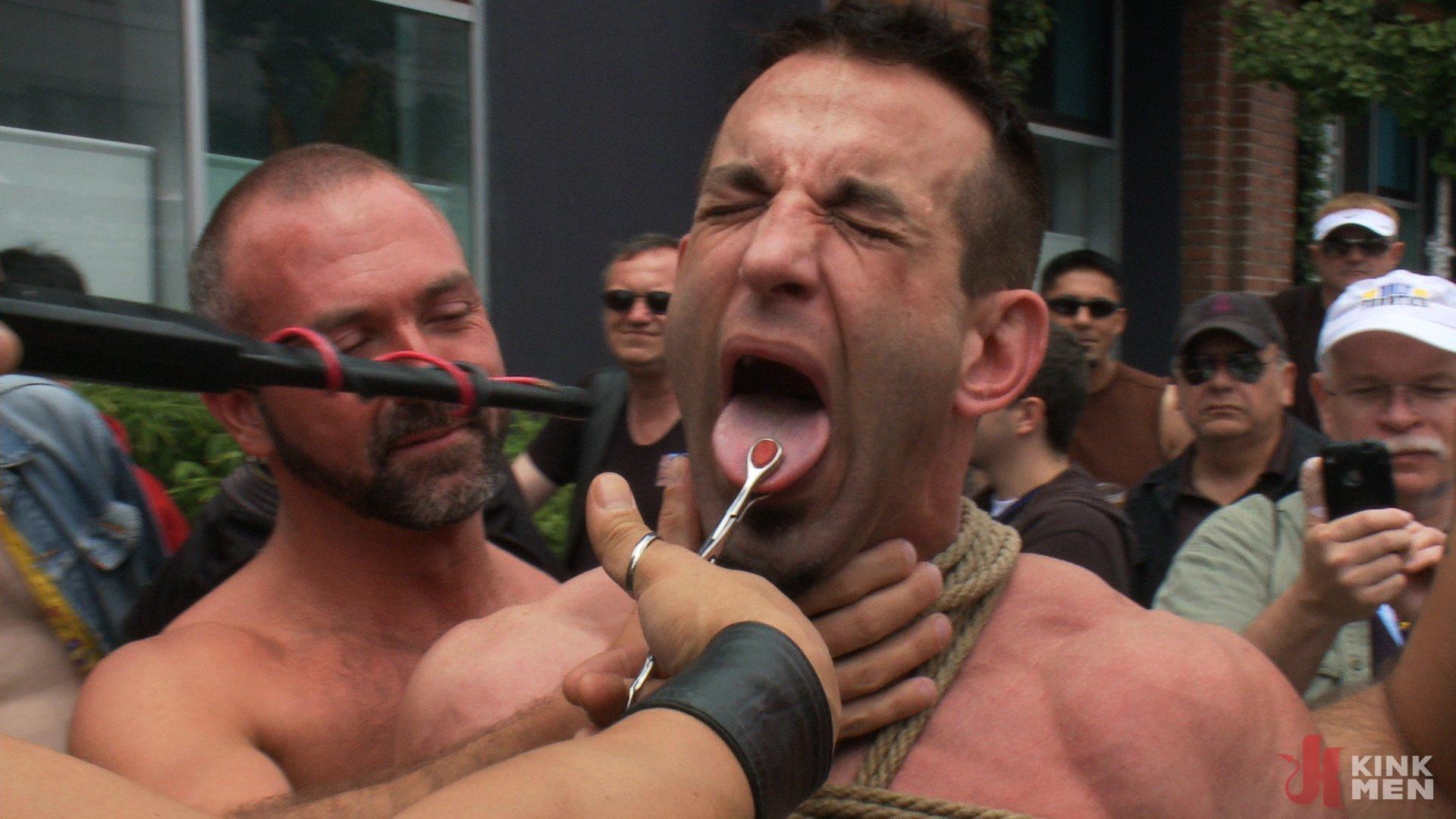 Photo number 2 from Muscle slave is stripped naked, used and humiliated while hordes of people take photos. shot for Bound in Public on Kink.com. Featuring Josh West, Jason Miller and Spencer Reed in hardcore BDSM & Fetish porn.