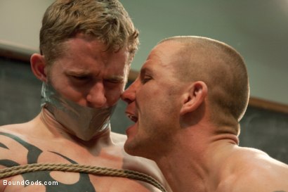 Photo number 5 from Spoiled student gets an attitude adjustment from the creepy janitor. shot for Bound Gods on Kink.com. Featuring Cole Brooks and Brenn Wyson in hardcore BDSM & Fetish porn.