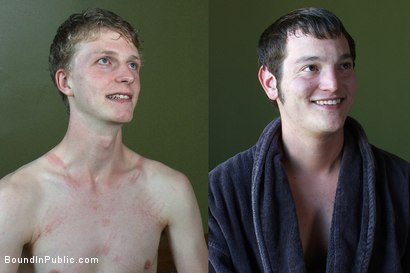 Photo number 14 from Two boys get used and abused in a public restroom. shot for Bound in Public on Kink.com. Featuring Christian Wilde, Mike J and Branden Forrest in hardcore BDSM & Fetish porn.