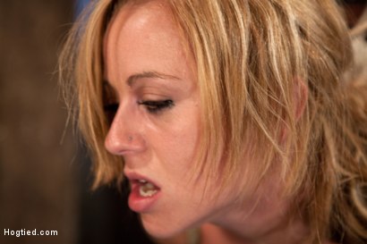 Photo number 6 from Bratty 19yr old bound on her knees and made to suck cock. Suffers her first suspension, made to cum! shot for Hogtied on Kink.com. Featuring Mae Meyers in hardcore BDSM & Fetish porn.