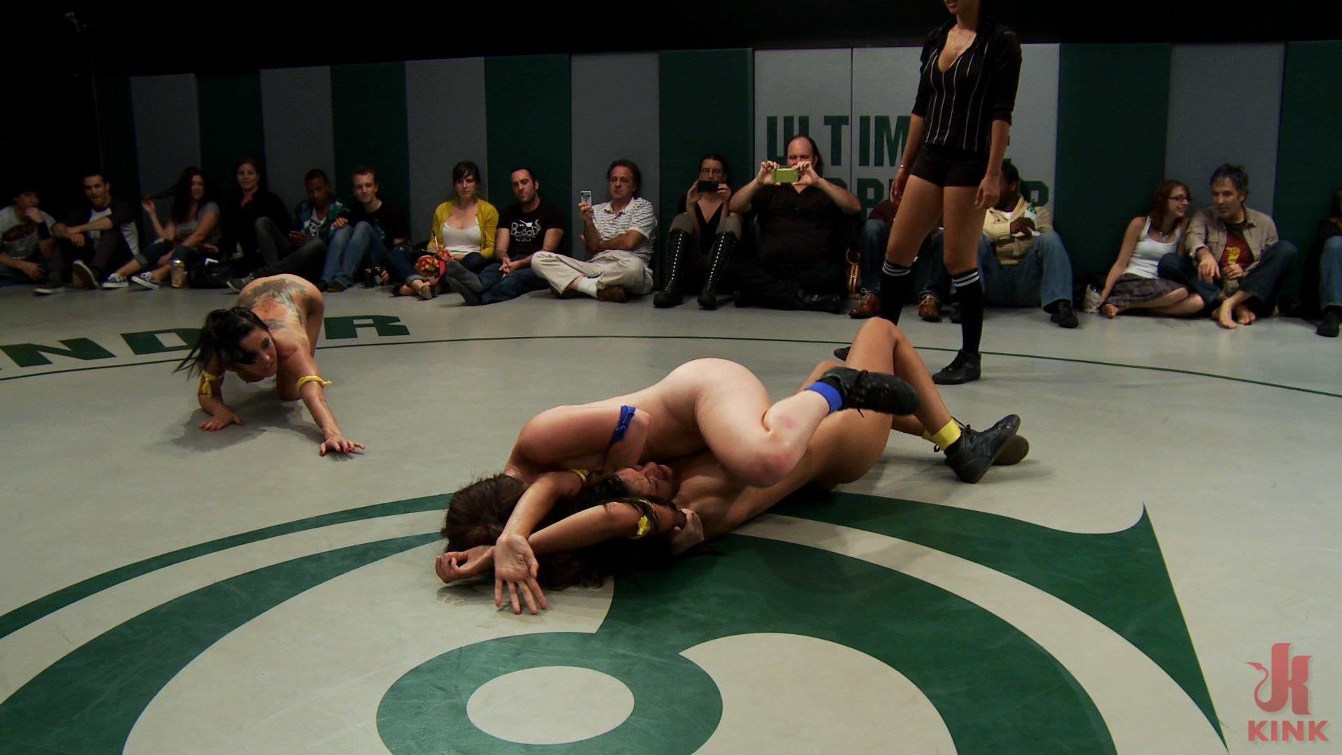 Photo number 11 from BATTLE OF THE FEATHERWEIGHTS!: Round 2!  The only non-scripted Tag Team wrestling in the world! shot for Ultimate Surrender on Kink.com. Featuring Isis Love, Serena Blair, Emma Haize, Gia DiMarco and Lyla Storm in hardcore BDSM & Fetish porn.