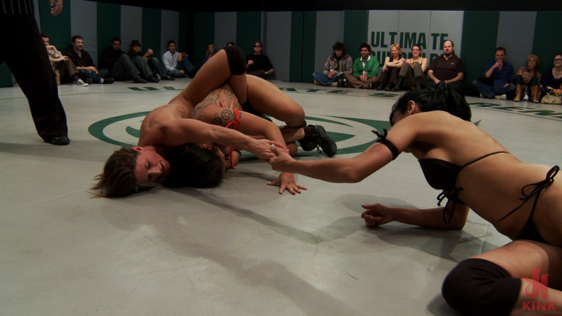 Photo number 11 from Dragon, Ariel, Beretta, Lyla: The hottest girl on the net battle in a non-scripted Tag Team Event! shot for Ultimate Surrender on Kink.com. Featuring Ariel X, DragonLily, Beretta James and Lyla Storm in hardcore BDSM & Fetish porn.