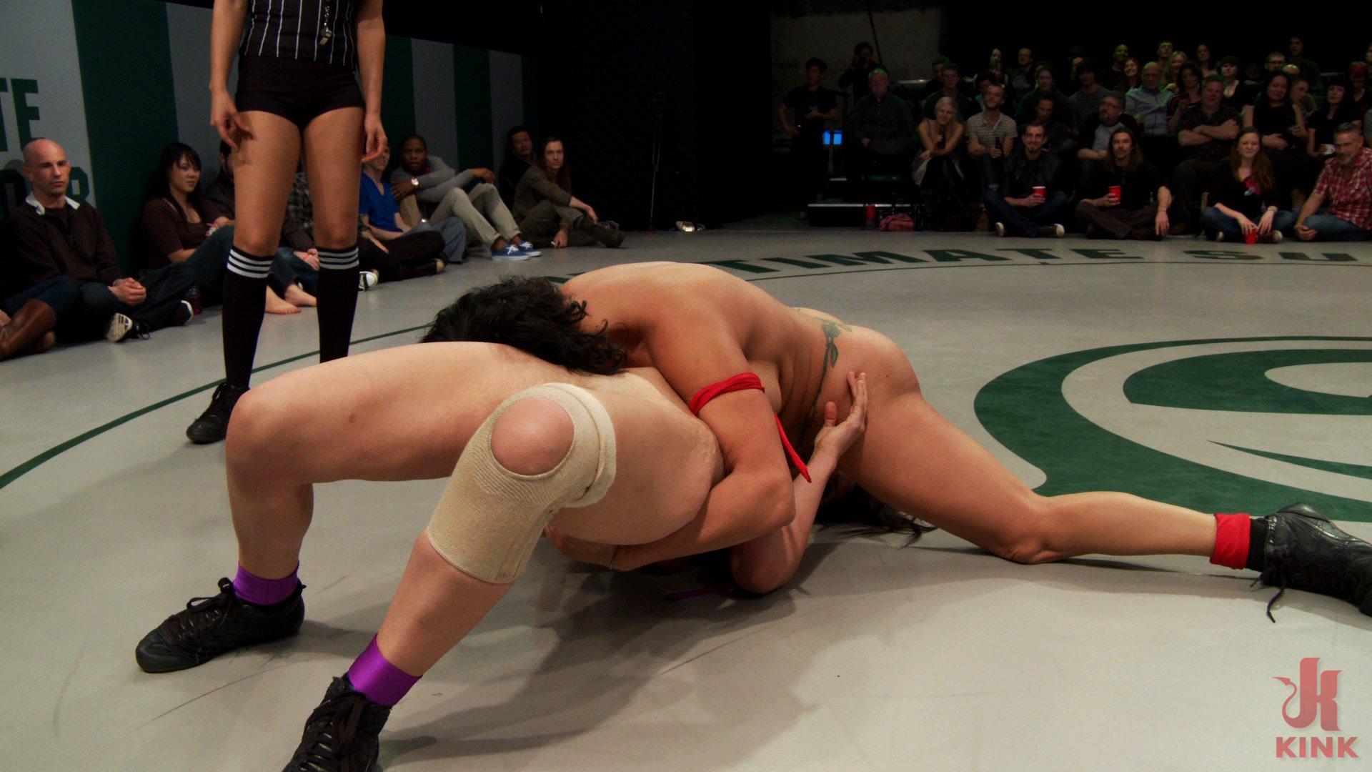 Photo number 6 from RD 2/4 of Feb's Live Tag Team Match: Sexual molestation on the mat! Non-scripted! Shot Live! shot for Ultimate Surrender on Kink.com. Featuring Bryn Blayne, Rain DeGrey, Izamar Gutierrez, Isis Love and Audrey Rose in hardcore BDSM & Fetish porn.