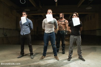 Photo number 0 from Slave Auction - Live Shoot shot for Bound Gods on Kink.com. Featuring Dylan Deap, Spencer Reed, Van Darkholme, Sebastian Keys and Tyler Alexander in hardcore BDSM & Fetish porn.