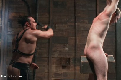 Photo number 8 from Please tase my 19 year old ass while you cum, Sir! shot for Bound Gods on Kink.com. Featuring Brad Kalvo and Cody Allen in hardcore BDSM & Fetish porn.