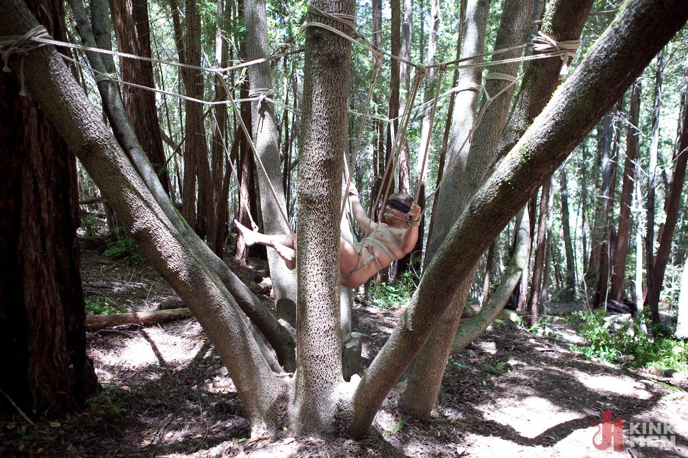 Photo number 12 from Captured straight jock gets his tight ass violated in the deep woods shot for Men On Edge on Kink.com. Featuring Logan Vaughn in hardcore BDSM & Fetish porn.