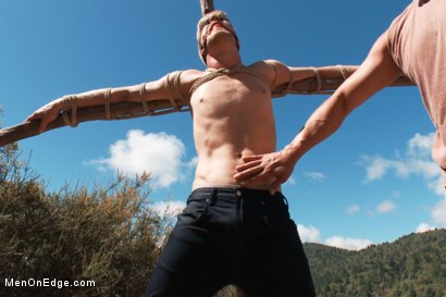 Photo number 2 from Captured and edged in the deep woods shot for Men On Edge on Kink.com. Featuring Logan Stevens in hardcore BDSM & Fetish porn.