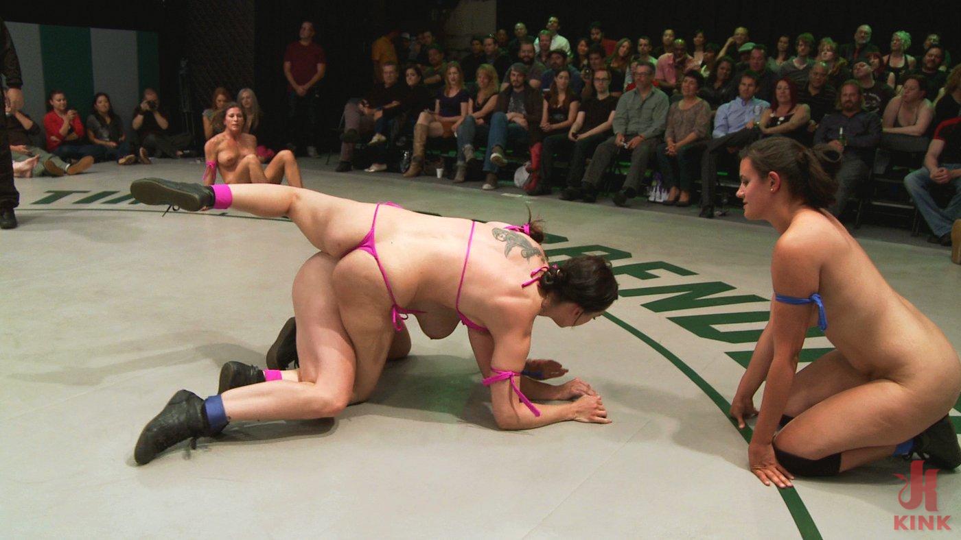 Photo number 8 from RD 1/4 of May's Live Tag Team Match: Totally non-scripted lesbian wrestling! shot for Ultimate Surrender on Kink.com. Featuring Bryn Blayne, Penny Barber, Bella Rossi and Ariel X in hardcore BDSM & Fetish porn.