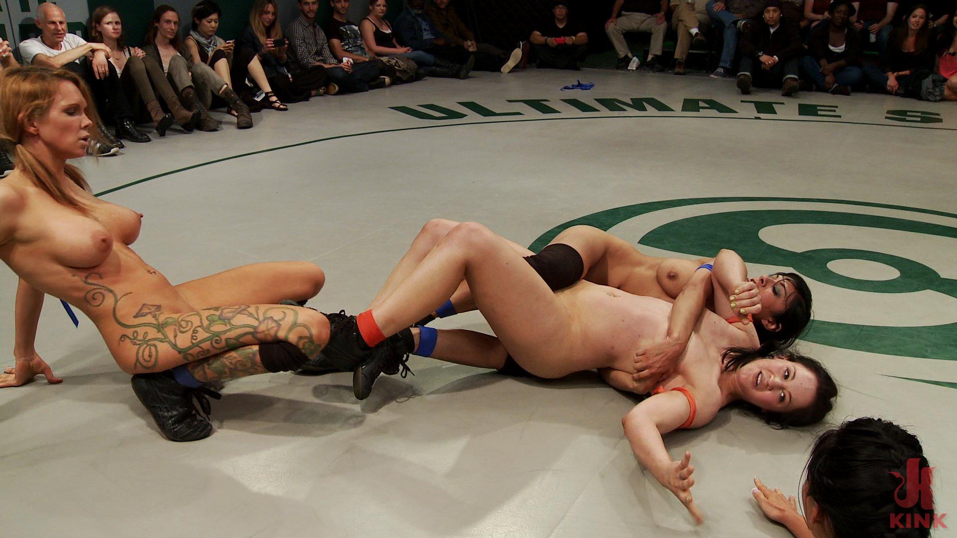 Photo number 4 from June Tag Team Match Up Part 1: Four Fierce and Sexy Wrestlers! Brutal Submission holds! Face Sitting shot for Ultimate Surrender on Kink.com. Featuring Kaylee Hilton, Tia Ling, Cheyenne Jewel, Rain DeGrey, Beretta James and Maestro in hardcore BDSM & Fetish porn.