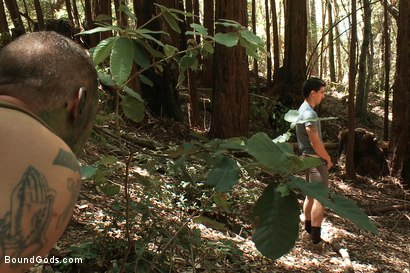 Photo number 1 from The Cabin Series #4 - Bound and Fucked in the Woods shot for Bound Gods on Kink.com. Featuring Ricky Sinz, Morgan Black and Tyler Alexander in hardcore BDSM & Fetish porn.