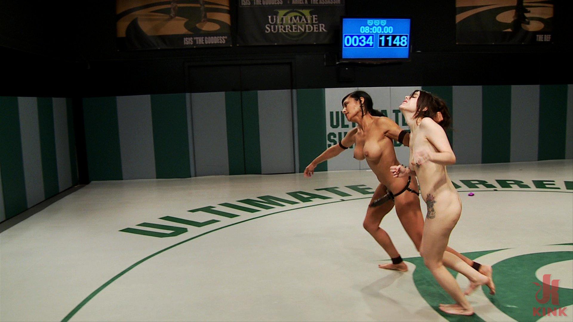 Photo number 13 from History in the Making! Ultimate Blow-Out! Beretta vs Wrestling Virgin! shot for Ultimate Surrender on Kink.com. Featuring Tegan Tate and Beretta James in hardcore BDSM & Fetish porn.