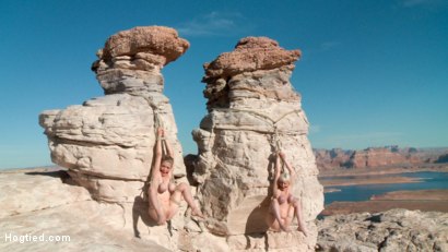 Photo number 7 from FEATURE SHOOT : WET ROCK CANYON shot for Hogtied on Kink.com. Featuring Danny Wylde, Penny Pax and Cherry Torn in hardcore BDSM & Fetish porn.