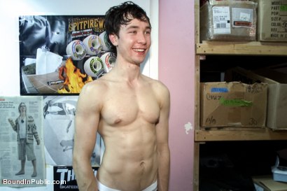 Photo number 14 from Skater Punk Gets What He Deserves shot for Bound in Public on Kink.com. Featuring Rob Yaeger, Kevin Case and Spencer Reed in hardcore BDSM & Fetish porn.