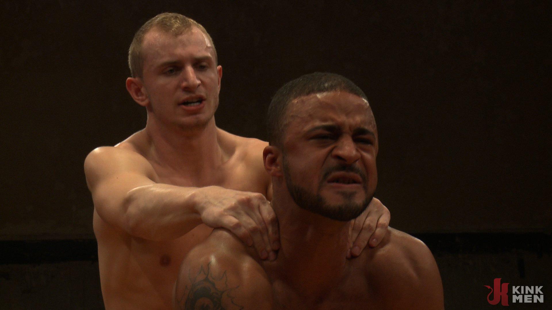 Photo number 13 from Damian "The Decimator" Taylor vs Randall "The Rock" O'Reilly shot for Naked Kombat on Kink.com. Featuring Randall O'Reilly and Damian Taylor in hardcore BDSM & Fetish porn.