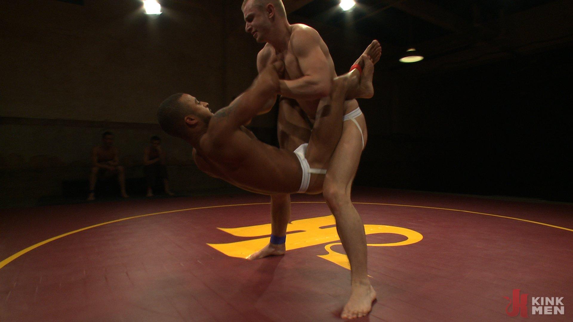 Photo number 4 from Damian "The Decimator" Taylor vs Randall "The Rock" O'Reilly shot for Naked Kombat on Kink.com. Featuring Randall O'Reilly and Damian Taylor in hardcore BDSM & Fetish porn.