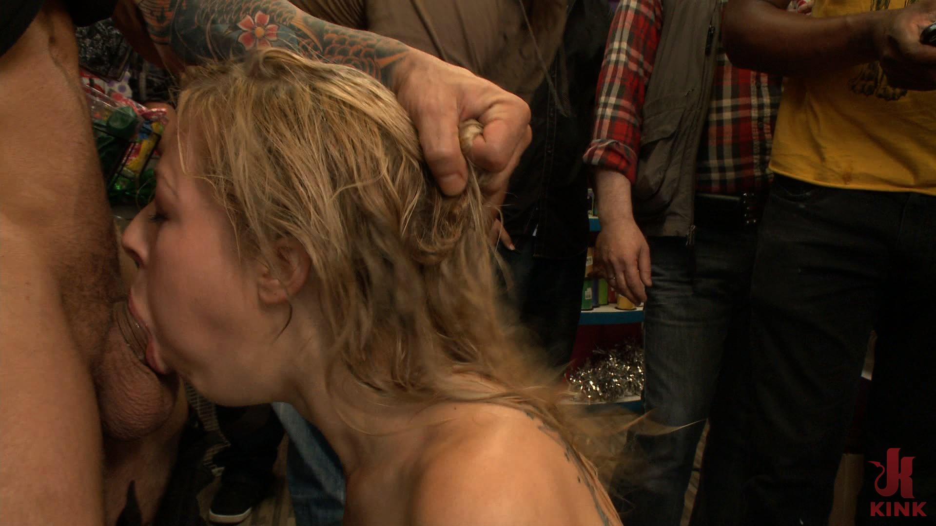 Photo number 3 from Blonde Babe is Bound and Ass Fucked in Public shot for Public Disgrace on Kink.com. Featuring Lorelei Lee, Zoey Monroe and Mr. Pete in hardcore BDSM & Fetish porn.