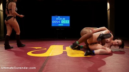 Photo number 10 from Summer Vengeance 3rd meets 8th in a close battle to move on shot for Ultimate Surrender on Kink.com. Featuring Cheyenne Jewel and Yasmine Loven in hardcore BDSM & Fetish porn.