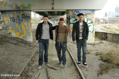 Photo number 13 from Adam and Jace Bait Jacob Daniels shot for undefined on Kink.com. Featuring Adam Watson, Jace Tyler and Jacob Daniels in hardcore BDSM & Fetish porn.