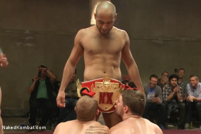 Photo number 13 from The Summer Smackdown Tournament Finale - Live Audience Tag Team Bout! shot for Naked Kombat on Kink.com. Featuring Leo Forte, Doug Acre, Randall O'Reilly and Sebastian Keys in hardcore BDSM & Fetish porn.