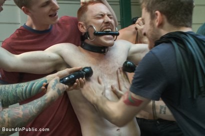 Photo number 9 from Lazy employee abused and humiliated by coworkers at Stompers Boots shot for Bound in Public on Kink.com. Featuring Connor Maguire, Bryan Cavallo and Damien Moreau in hardcore BDSM & Fetish porn.