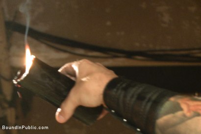 Photo number 9 from Horny Crowd Torments Bound Muscled Stud for BIP's Pre-Halloween Party shot for Bound in Public on Kink.com. Featuring Christian Wilde, Jason Miller, Connor Maguire and Big Red in hardcore BDSM & Fetish porn.