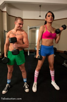 Photo number 1 from TS Jessica Fox & Bella Rossi Fuck the daylights out of a Cocky Gym Rat shot for Kink Trans on Kink.com. Featuring Jessica Fox, Bella Rossi and Eli Hunter in hardcore BDSM & Fetish porn.