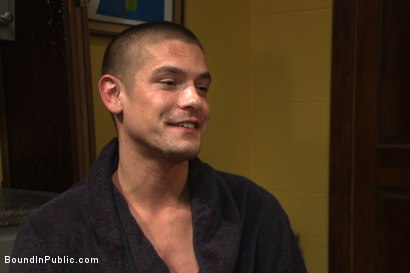 Photo number 14 from Hung stud has his balls stretched, ass gang fucked, & prostate milked shot for Bound in Public on Kink.com. Featuring Austin Chandler, Sean Duran and Connor Maguire in hardcore BDSM & Fetish porn.