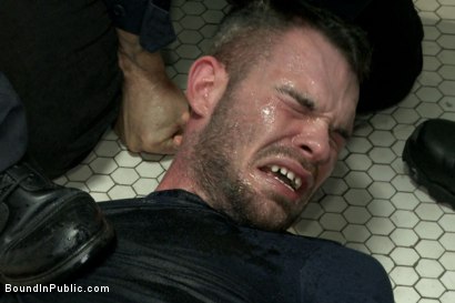 Photo number 4 from Hairy perv gets taken downtown & gang fucked by the whole jail house shot for Bound in Public on Kink.com. Featuring Brandon Atkins, Adam Herst, Dayton O'Connor and Big Red in hardcore BDSM & Fetish porn.