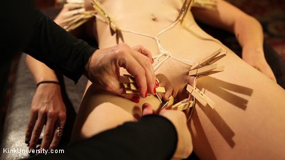 Photo number 7 from Clothespin Zippers: with Flaming June and Bella Rossi shot for Kink University on Kink.com. Featuring Bella Rossi and Flaming June in hardcore BDSM & Fetish porn.