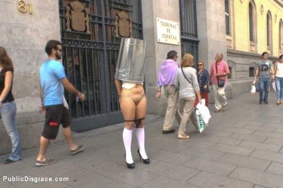 Photo number 3 from Sexy Spanish Slut Chiara fully exposed on the streets of Madrid shot for Public Disgrace on Kink.com. Featuring Chiara Diletto, Princess Donna Dolore and Steve Holmes in hardcore BDSM & Fetish porn.