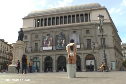 Photo number 4 from Sexy Spanish Slut Chiara fully exposed on the streets of Madrid shot for Public Disgrace on Kink.com. Featuring Chiara Diletto, Princess Donna Dolore and Steve Holmes in hardcore BDSM & Fetish porn.