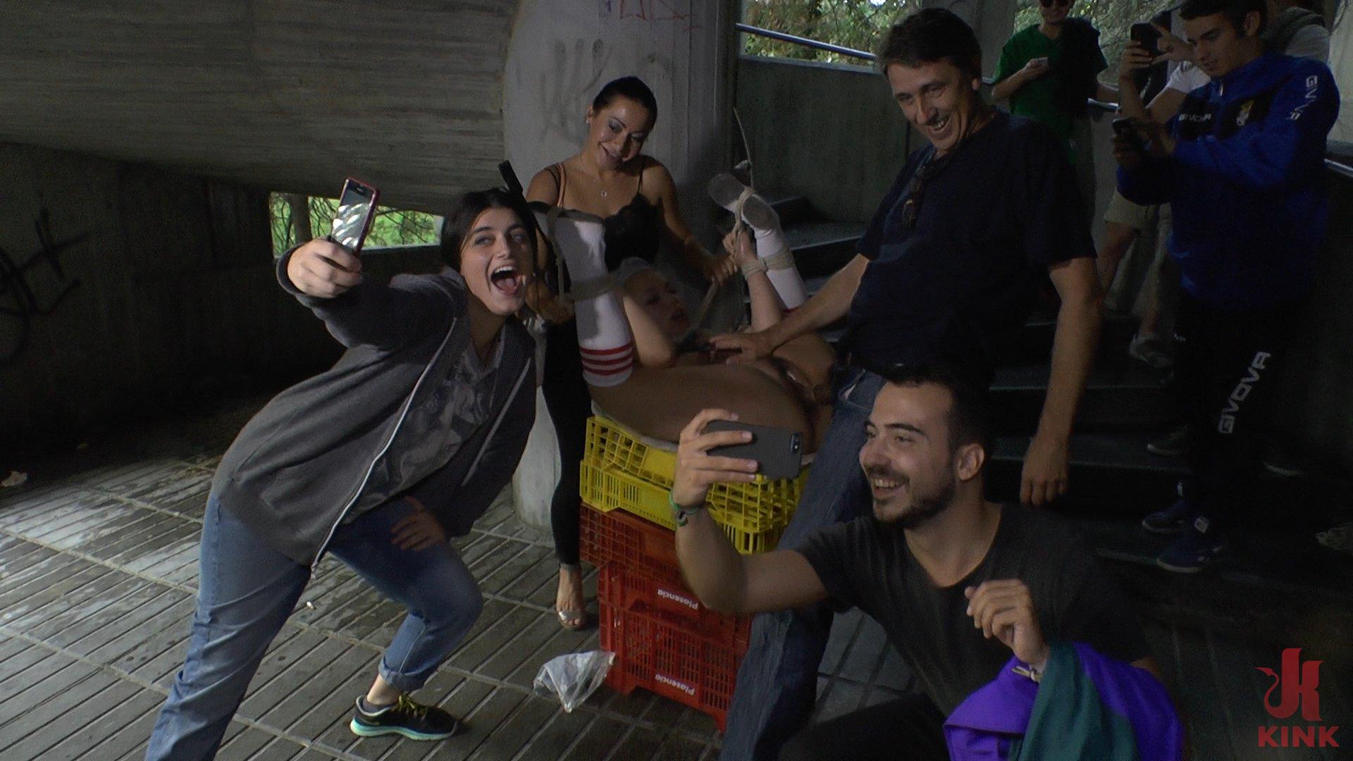 Photo number 14 from Japanese Slut is humiliated and put on display in Madrid shot for Public Disgrace on Kink.com. Featuring Mitsuki Sweet, Sandra Romain and Steve Holmes in hardcore BDSM & Fetish porn.