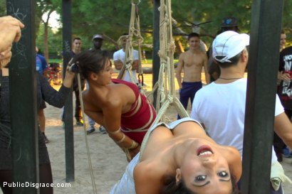 Photo number 10 from EVERY Slave Pussy Disgraced in Public European Fuckfest! shot for Public Disgrace on Kink.com. Featuring Coral Joice, Julia de Lucia, Sandra Romain and Steve Holmes in hardcore BDSM & Fetish porn.