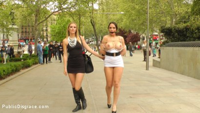 Photo number 5 from Big Tit Spanish Supermodel Bound & Dragged Through Madrid City Center shot for Public Disgrace on Kink.com. Featuring Mona Wales, Marta La Croft and Xavi Tralla in hardcore BDSM & Fetish porn.