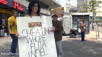 Photo number 4 from Cheating Wife's Big Hot Ass Shamed Fully Naked In Public Display shot for Public Disgrace on Kink.com. Featuring Mona Wales, Montse Swinger and Xavi Tralla in hardcore BDSM & Fetish porn.