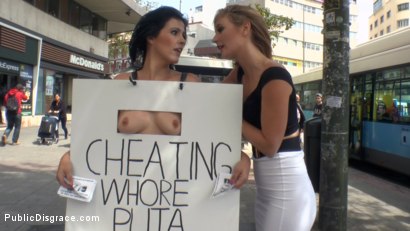Photo number 5 from Cheating Wife's Big Hot Ass Shamed Fully Naked In Public Display shot for Public Disgrace on Kink.com. Featuring Mona Wales, Montse Swinger and Xavi Tralla in hardcore BDSM & Fetish porn.
