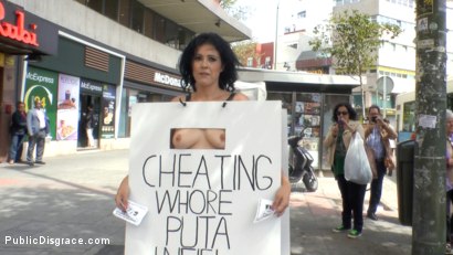 Photo number 8 from Cheating Wife's Big Hot Ass Shamed Fully Naked In Public Display shot for Public Disgrace on Kink.com. Featuring Mona Wales, Montse Swinger and Xavi Tralla in hardcore BDSM & Fetish porn.