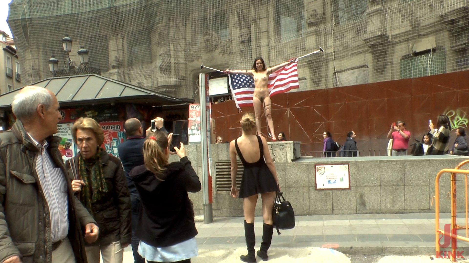 Photo number 10 from Slutty American Tourist Publicly Disgraces Herself!!! shot for Public Disgrace on Kink.com. Featuring Mona Wales, Juliette March and Xavi Tralla in hardcore BDSM & Fetish porn.