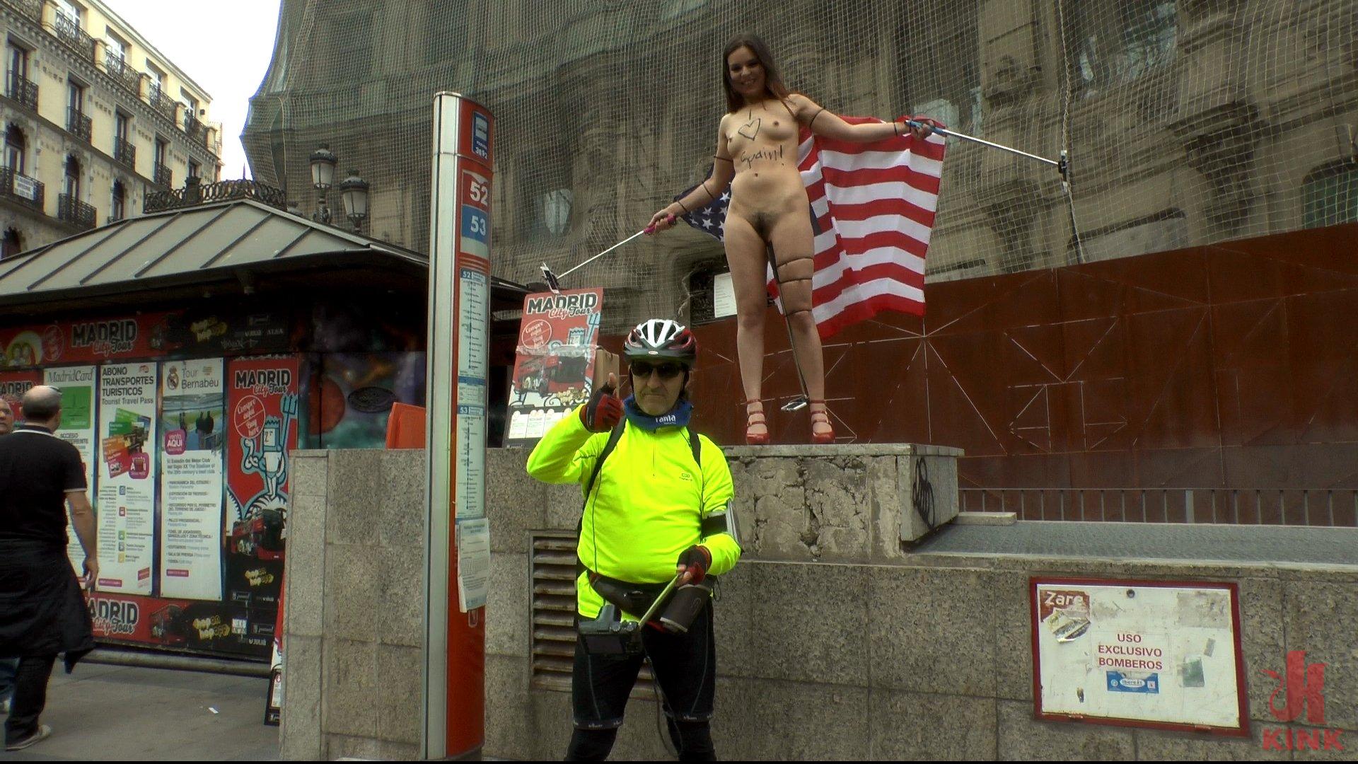 Photo number 11 from Slutty American Tourist Publicly Disgraces Herself!!! shot for Public Disgrace on Kink.com. Featuring Mona Wales, Juliette March and Xavi Tralla in hardcore BDSM & Fetish porn.