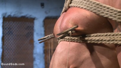 Photo number 8 from Muscled leather hunk at the mercy of Mr. Ducati shot for Bound Gods on Kink.com. Featuring Trenton Ducati and Hugh Hunter in hardcore BDSM & Fetish porn.